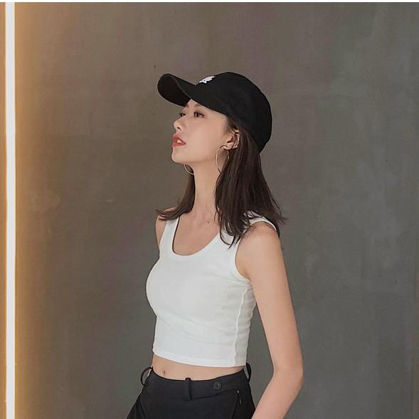 Áo thun ba lỗ nữ, áo thun croptop vải cotton co giãn thoáng mát