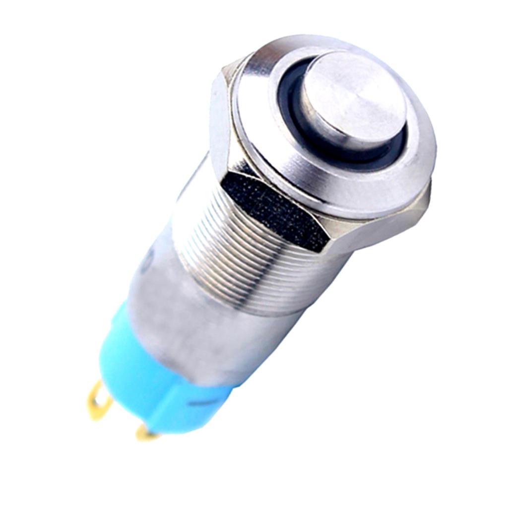 10mm Blue LED Car Auto Self-locking Push Button Power Switch IP67 Waterproof