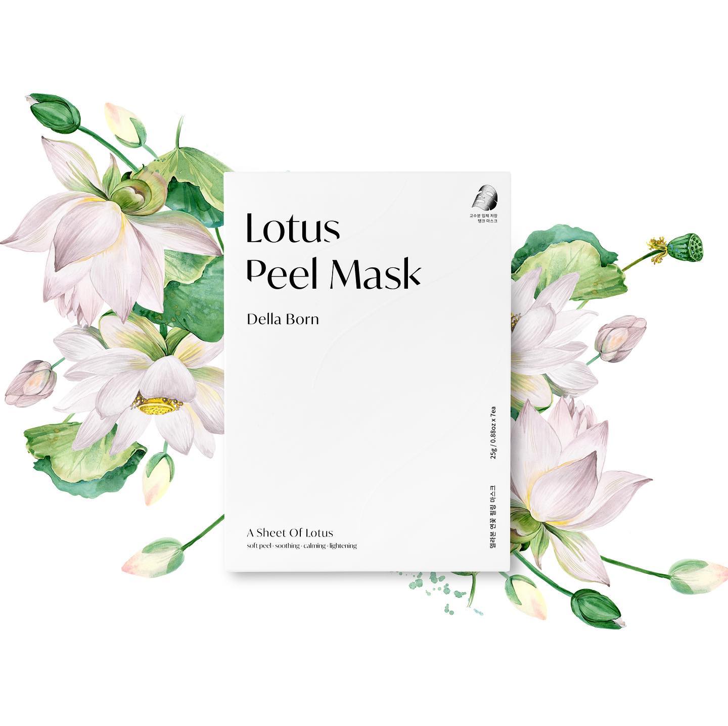 Hộp 7 Miếng mặt nạ dưỡng trắng da cao cấp Lotus Peel Mask