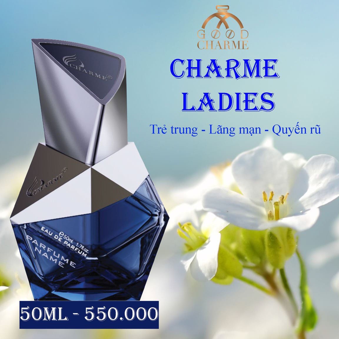 Nước hoa nữ cao cấp, Charme Ladies, hương nước hoa chính hãng, mùi hương quyến rũ, lưu hương cả ngày, 50ml