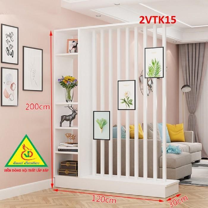 Tủ kệ trang trí kiêm vách ngăn phòng khách , nhà bếp 2VTK15A - Nội thất lắp ráp Viendong Adv