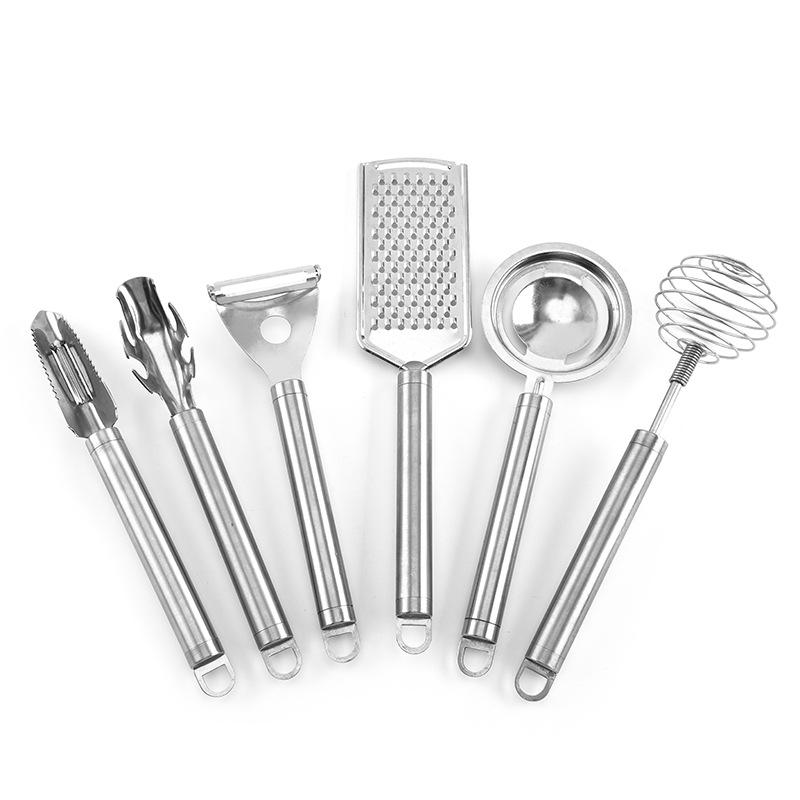 6 Cái/bộ Vật Dụng Nhà Bếp Bộ Thép Không Gỉ Máy Đánh Trứng Inox Xay Dưa Máy Bào Món Dụng Cụ Gắp Cá Quy Mô Máy Bào