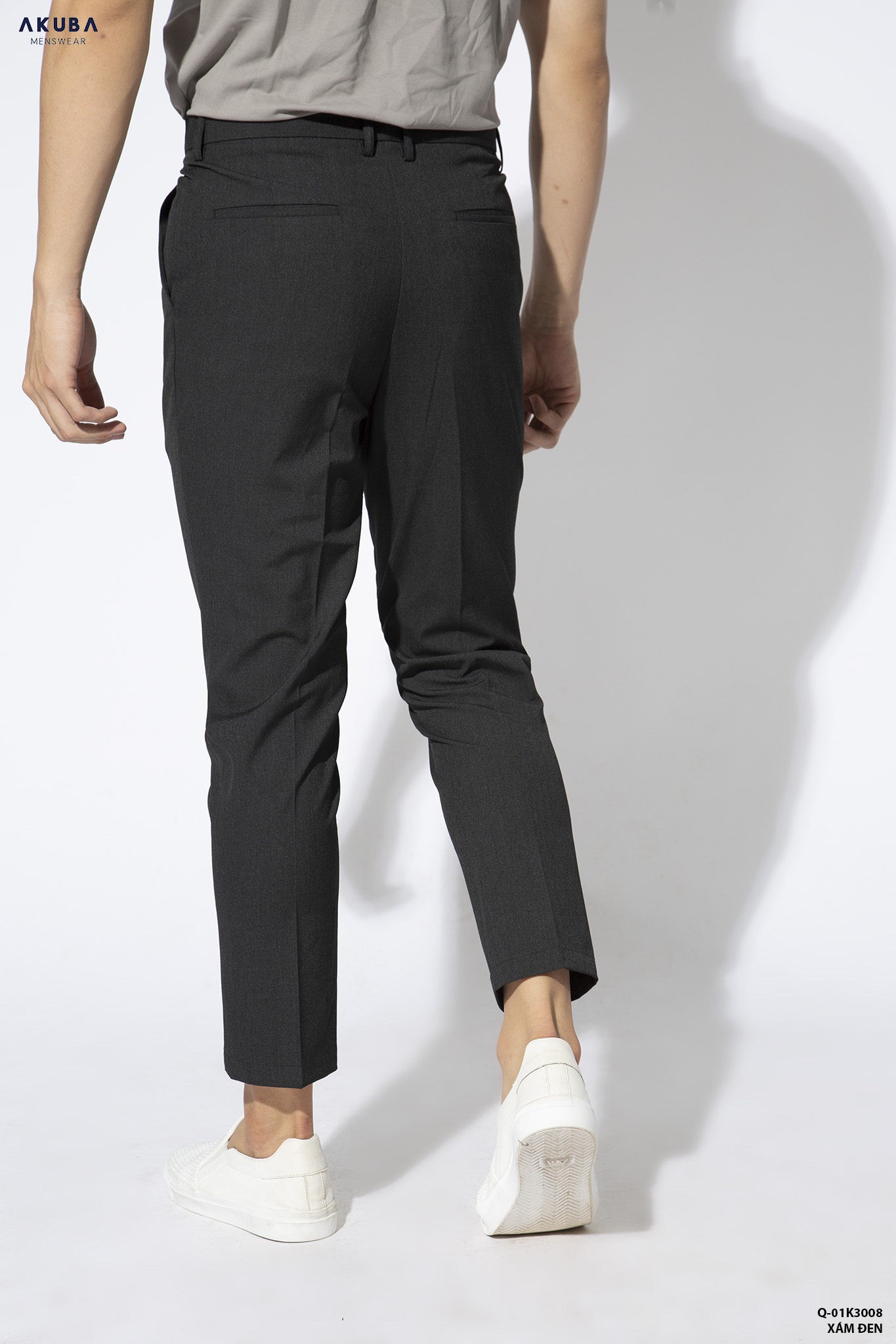 Quần tây nam đi học ống đứng tôn dáng AKUBA form slimfit chống nhăn, co giãn, mềm mại, bền màu 01K3008