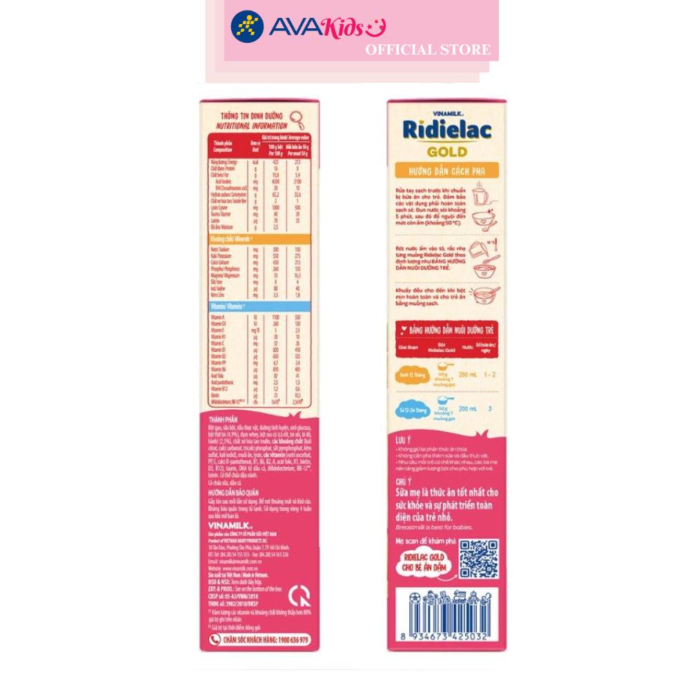 Bột ăn dặm Vinamilk RiDielac Gold bò, rau củ hộp 200g (7 - 24 tháng)