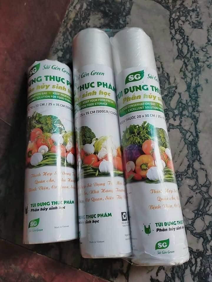 SET 3 CUỘN TÚI ĐỰNG THỰC PHẨM SG TỰ PHÂN HỦY, THÂN THIỆN VỚI MÔI TRƯỜNG