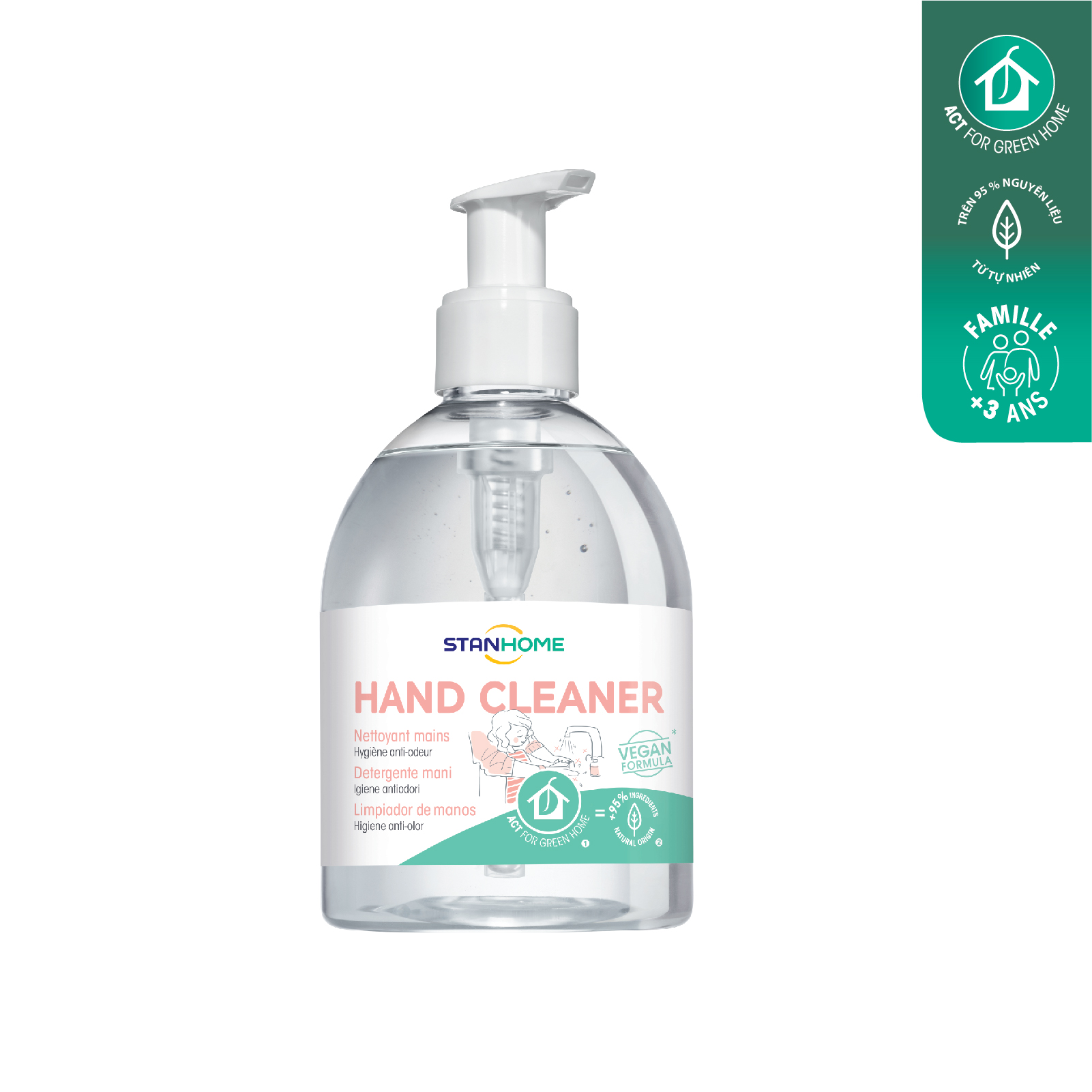 Gel rửa tay không xà phòng giúp làm sạch cho da tay, phù hợp với da tay nhạy cảm Stanhome Hand Cleaner