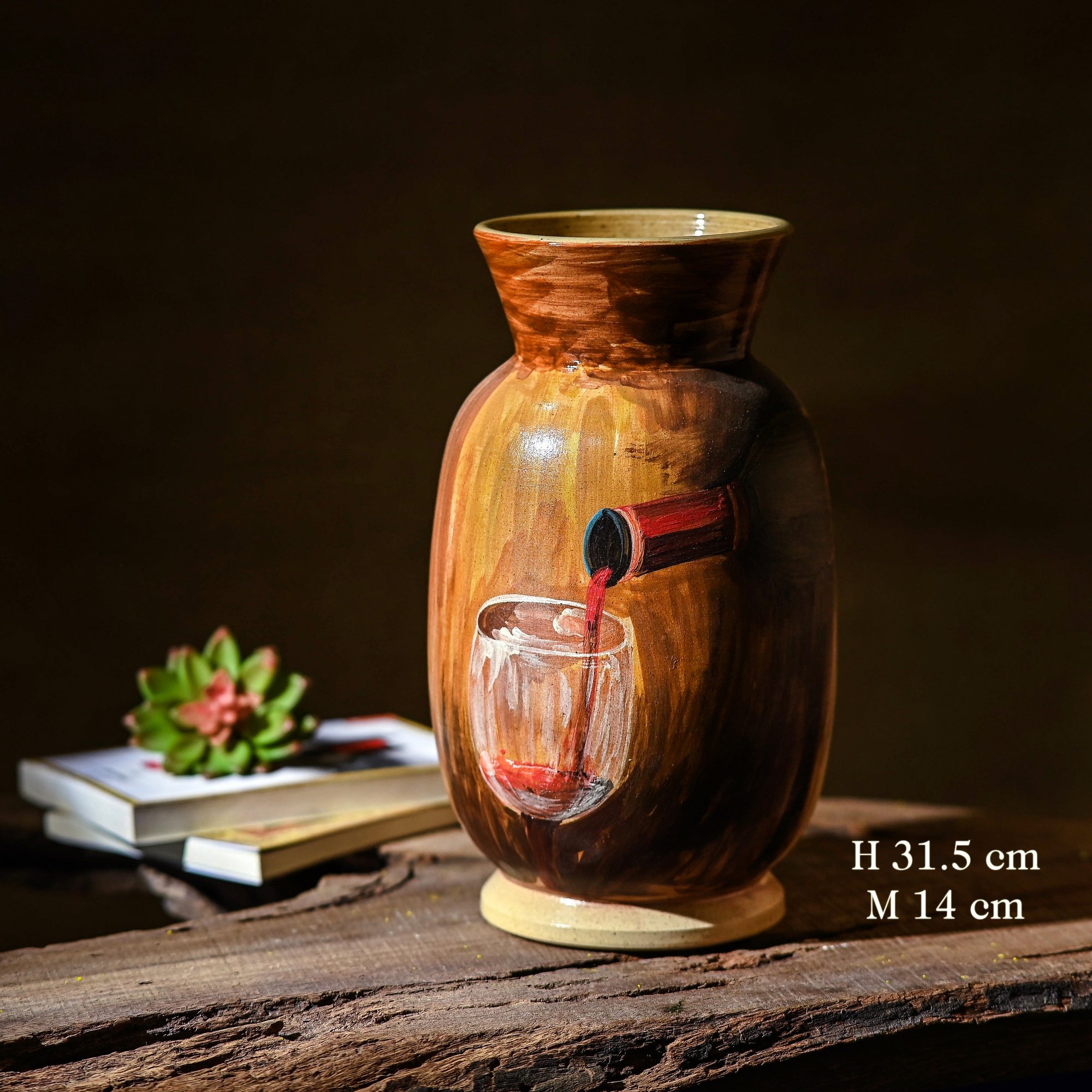 Lọ hoa gốm sứ Bát Tràng cao cấp vuốt tay độc bản vẽ tay mẫu 39