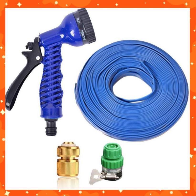 Bộ dây vòi xịt rửa xe, tưới cây, dọn dẹp nhà cửa 3-5m (cút đồng nối nhựa xanh) 206843