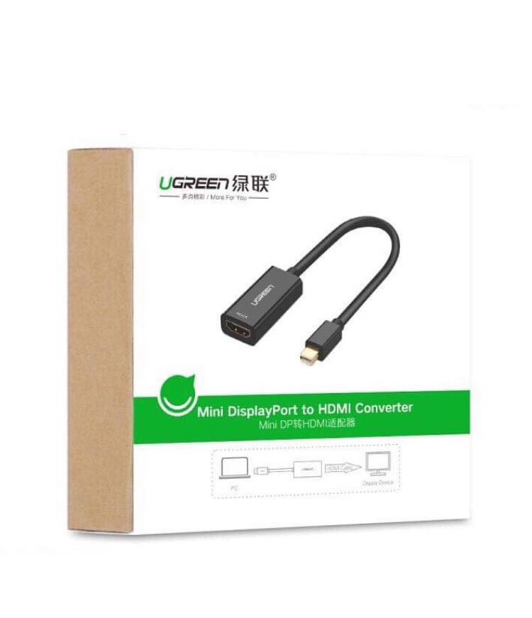 Cáp Chuyển Mini Displayport Sang HDMI Hỗ Trợ 4K UGREEN 40360 - Thunderbolt To HDMI - Hàng Chính Hãng