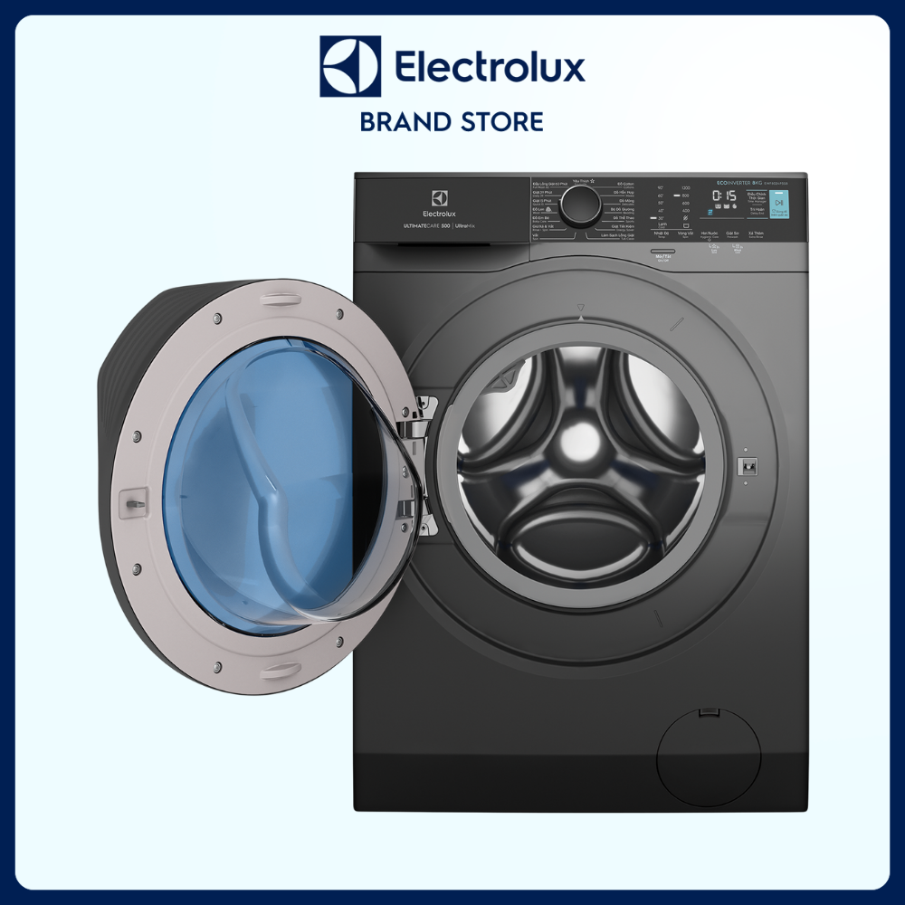 [Miễn phí lắp đặt] Máy giặt cửa trước Electrolux 8kg UltimateCare 500 - EWF8024P5SB - Diệt 99.9% vi khuẩn, giảm dị ứng, giặt sạch sâu, tiết kiệm điện hơn 50% [Hàng Chính Hãng]