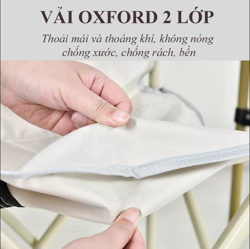 Ghế Xếp Dã Ngoại Gấp Gọn Câu Cá Cắm Trại Size Lớn Kích Thước 70X42X42 Khung Thép Sơn Tĩnh Điện