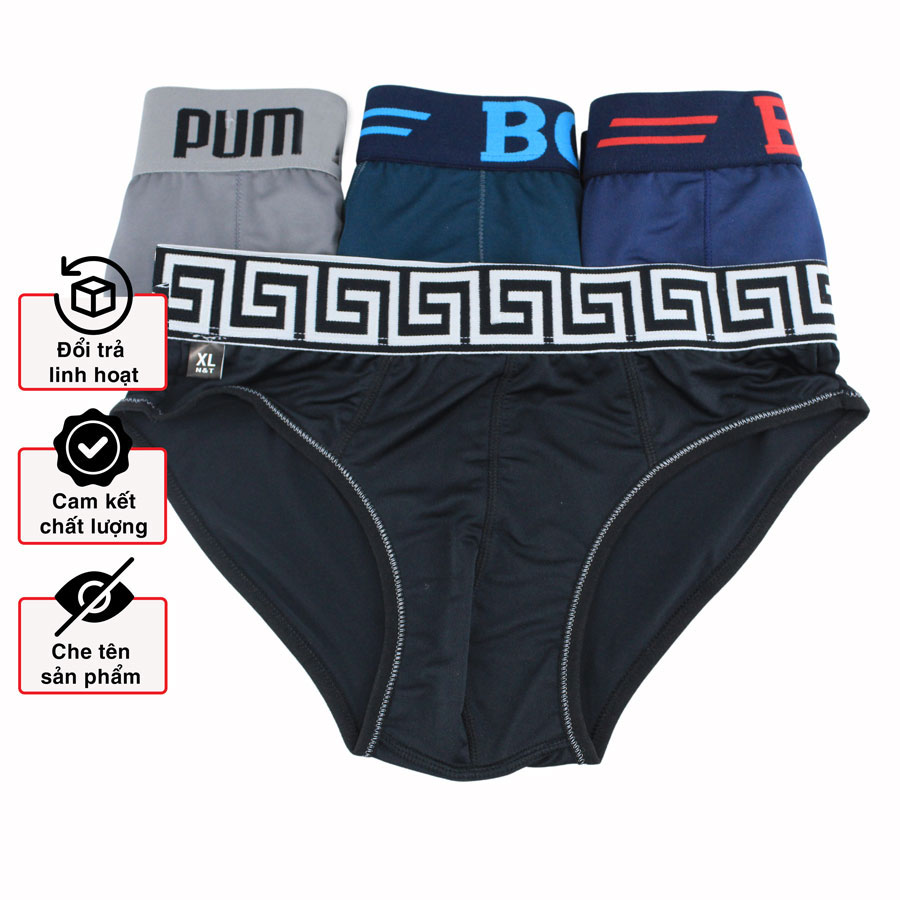 Quần lót nam thun lạnh, set quần sịp nam tam giác bản lưng to, co giãn và thấm hút tốt, kiểu dáng trẻ trung hiên đại