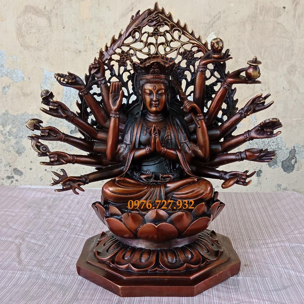 Tượng phật chuẩn đề cao 25cm, bán tượng phật bằng đồng, giá bán tượng chuẩn đề