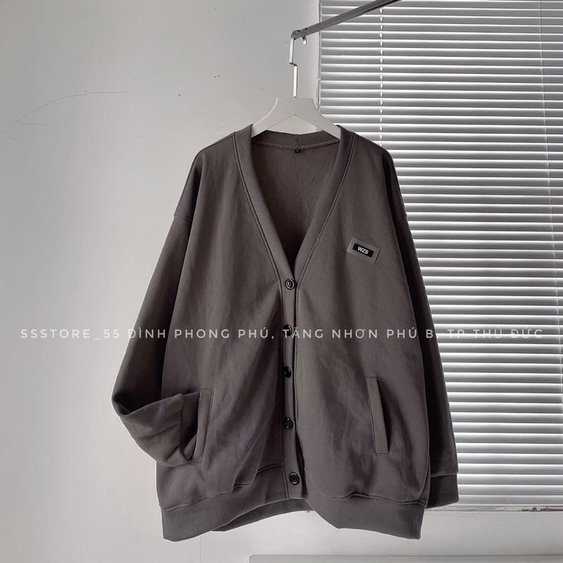 Áo khoác Cardigan nhiều màu thêu logo WZS form rộng unisex nam nữ
