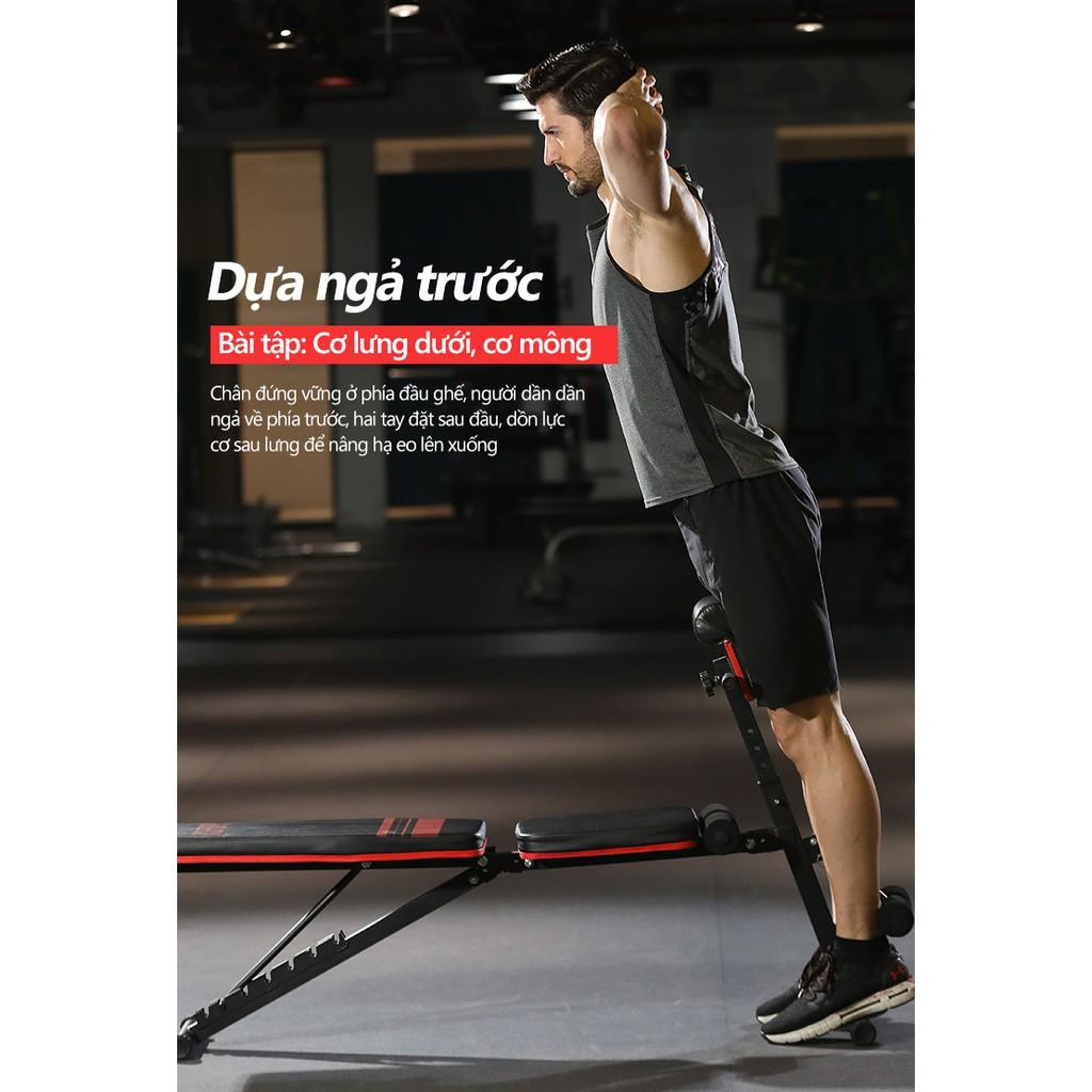 SP5001ghế tập gym tập tạ 4 trong1có thể gấp gọn đa chức năng dùng tại nhà ghế băng tập thể thao dụng cụ thể hình tạ đẩy