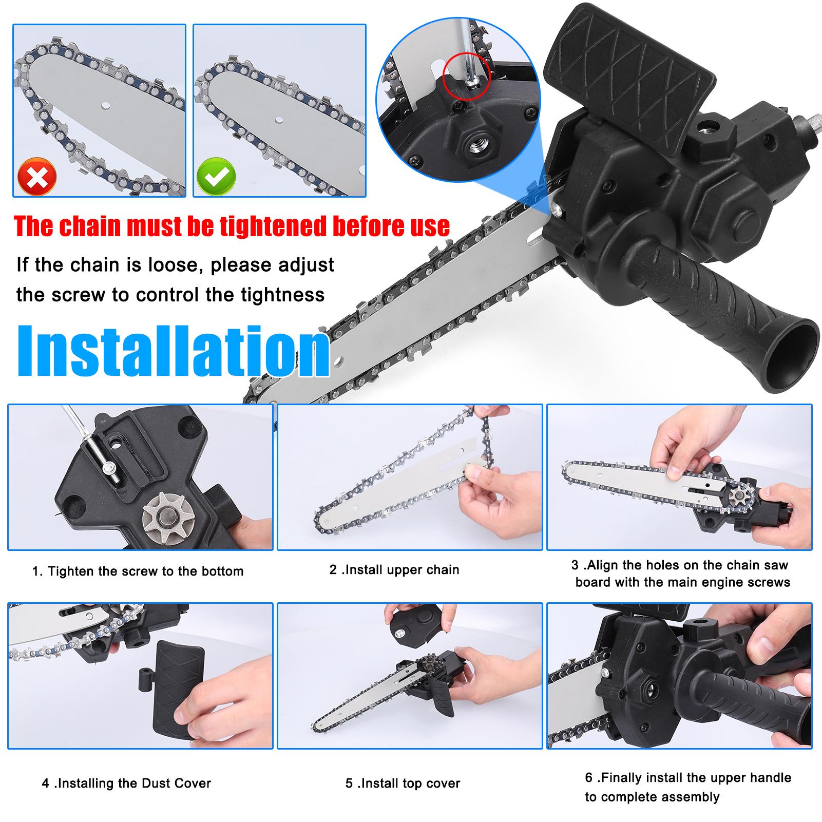 Máy khoan điện 6 inch được sửa đổi thành Công cụ đính kèm cưa xích điện Phụ kiện cưa xích điện Bộ công cụ sửa đổi thiết thực Dụng cụ cắt chế biến gỗ