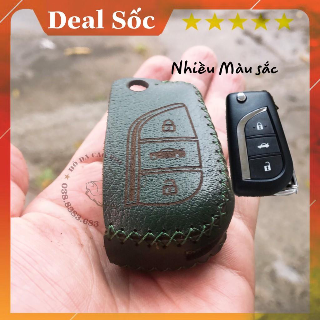 Bao Da Chìa khóa Dành Cho Xe Altis, Innova, Fortuner,... Chìa Cơ chuôi gập, Da bò nhiều màu sắc..