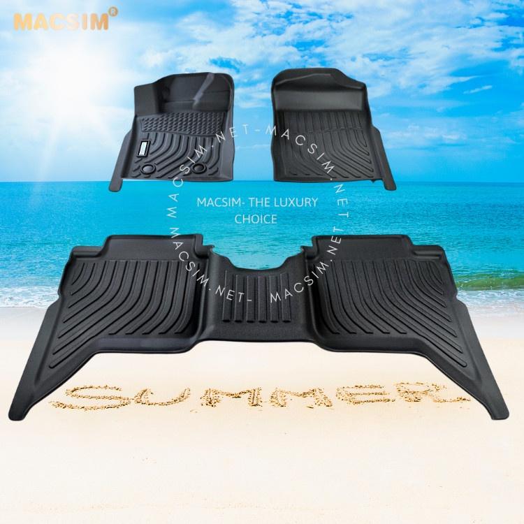 Thảm lót sàn xe ô tô Ford Ranger Raptor 2023 Nhãn hiệu Macsim chất liệu nhựa TPE cao cấp màu đen