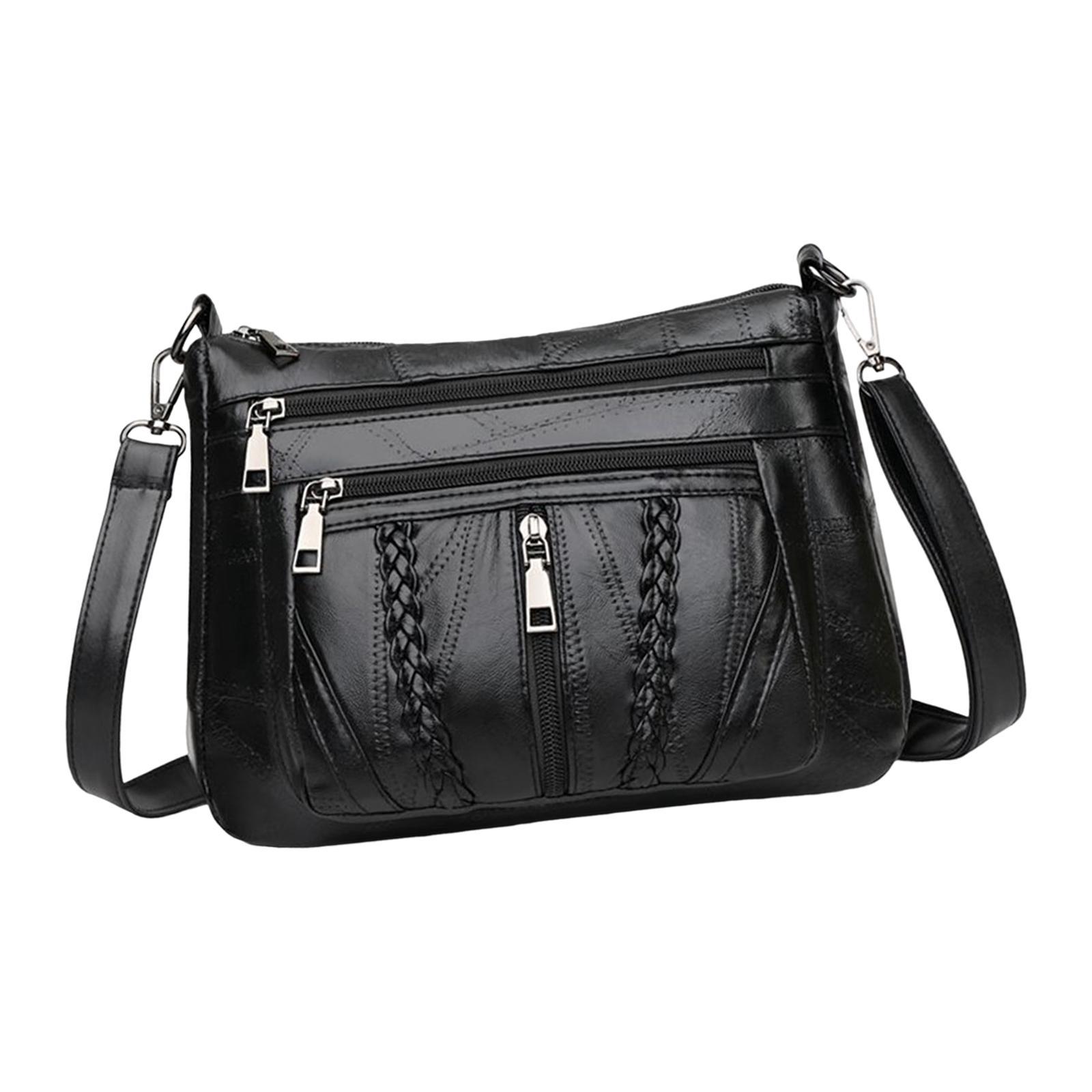 Womens Leather Shoulder Bag Travel Bag Big Capacity Vacation Zipper Handbag