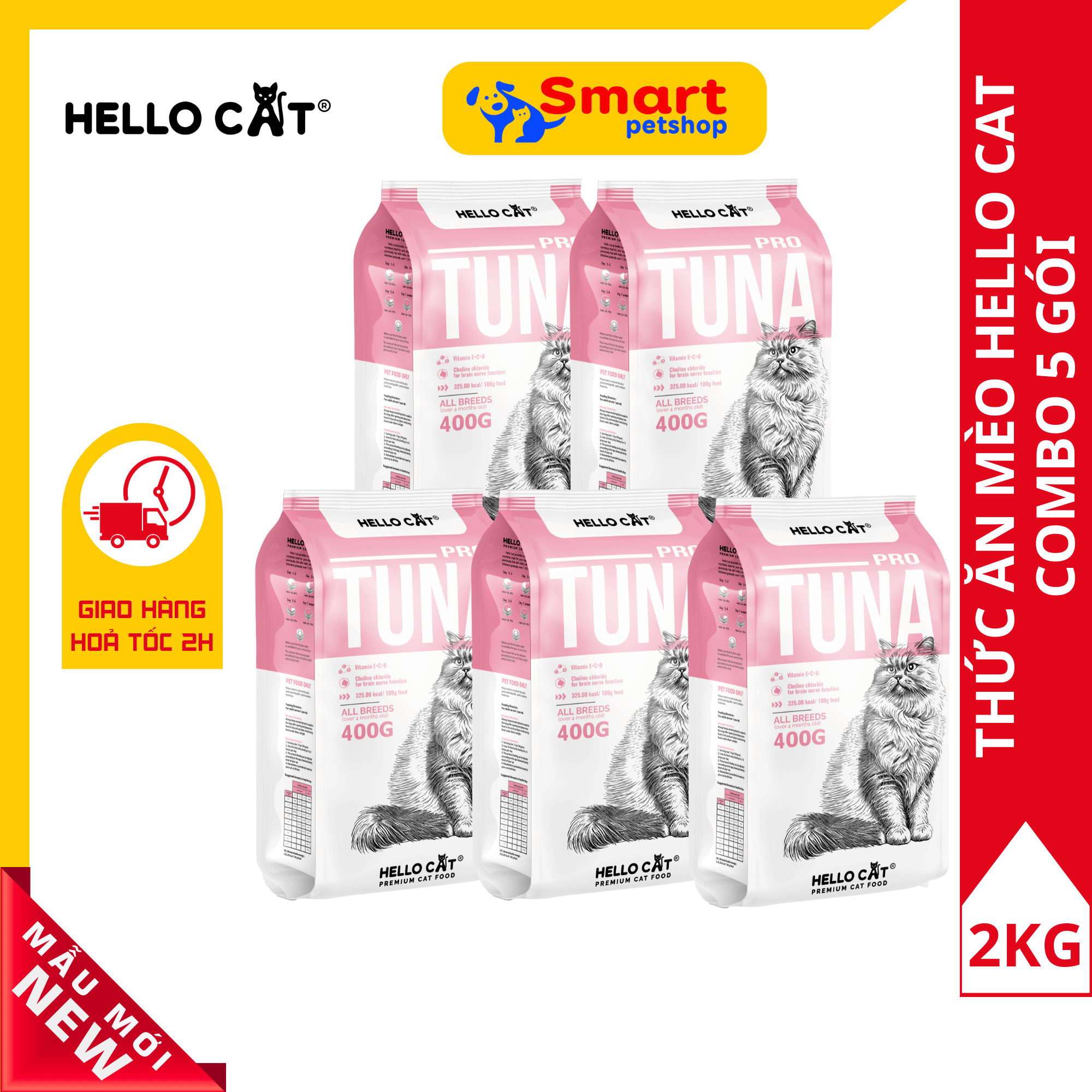 Thức Ăn Cho Mèo Vị Cá Ngừ - Hello Cat Tuna 400G