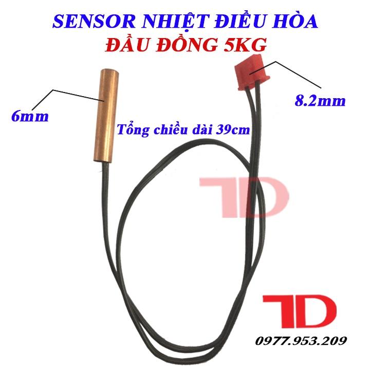 Đầu dò cảm biến dàn lạnh, sensor nhiệt điều hòa tủ lạnh đầu đồng và inox 5KG 