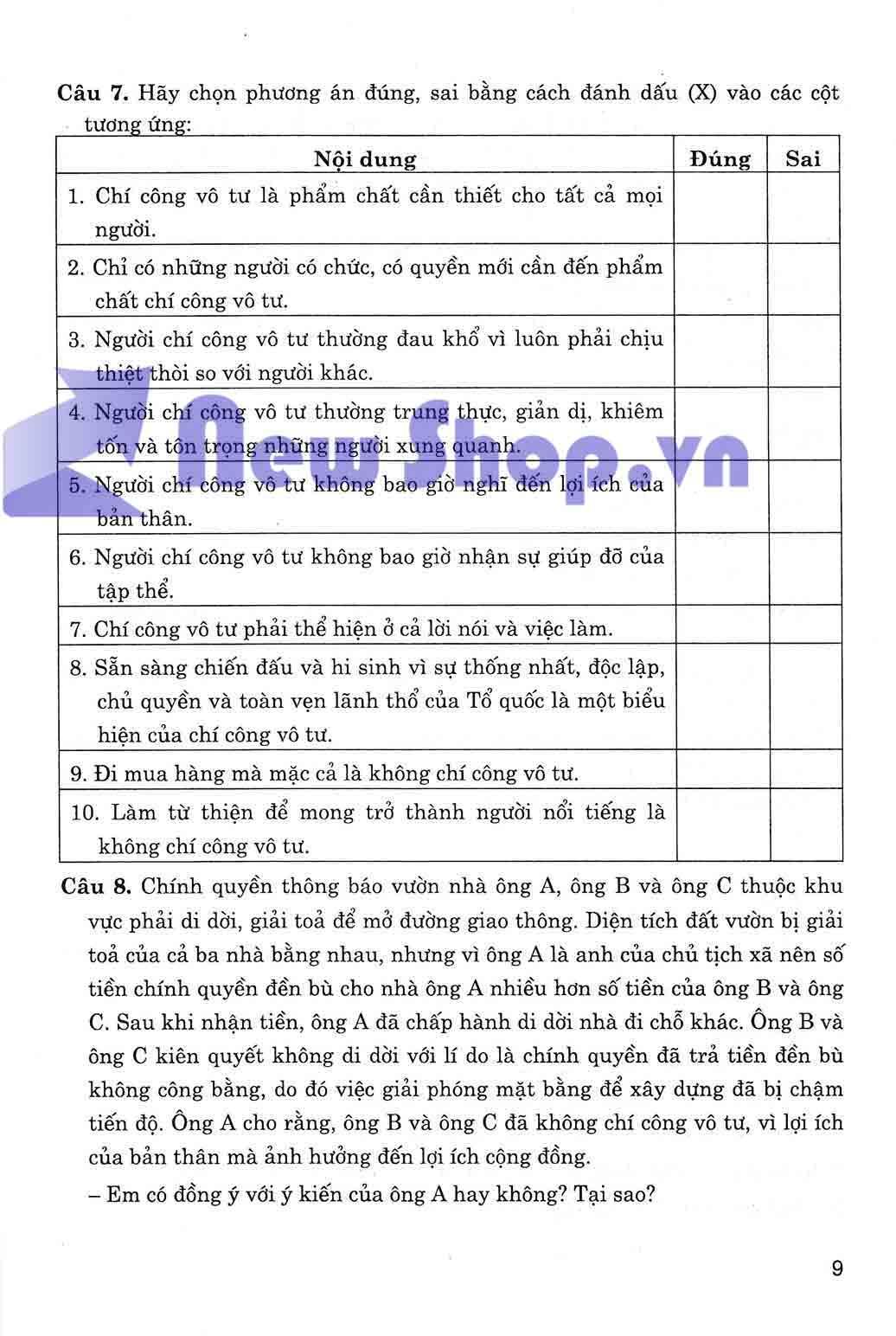 Kiểm Tra Đánh Giá Giáo Dục Công Dân 9 (HA)