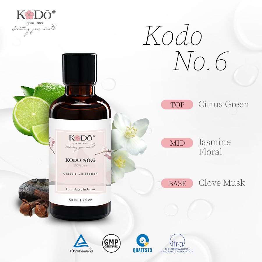 KODO NO.6 - Tinh Dầu Nước Hoa Thơm Phòng Nguyên Chất – Classic - 10ml/50ml/110ml/500ml