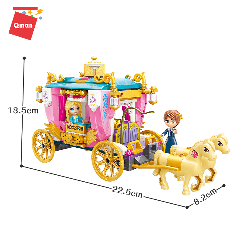 Đồ chơi xếp hình Xe ngựa hoàng gia dành cho bé gái Qman 2614