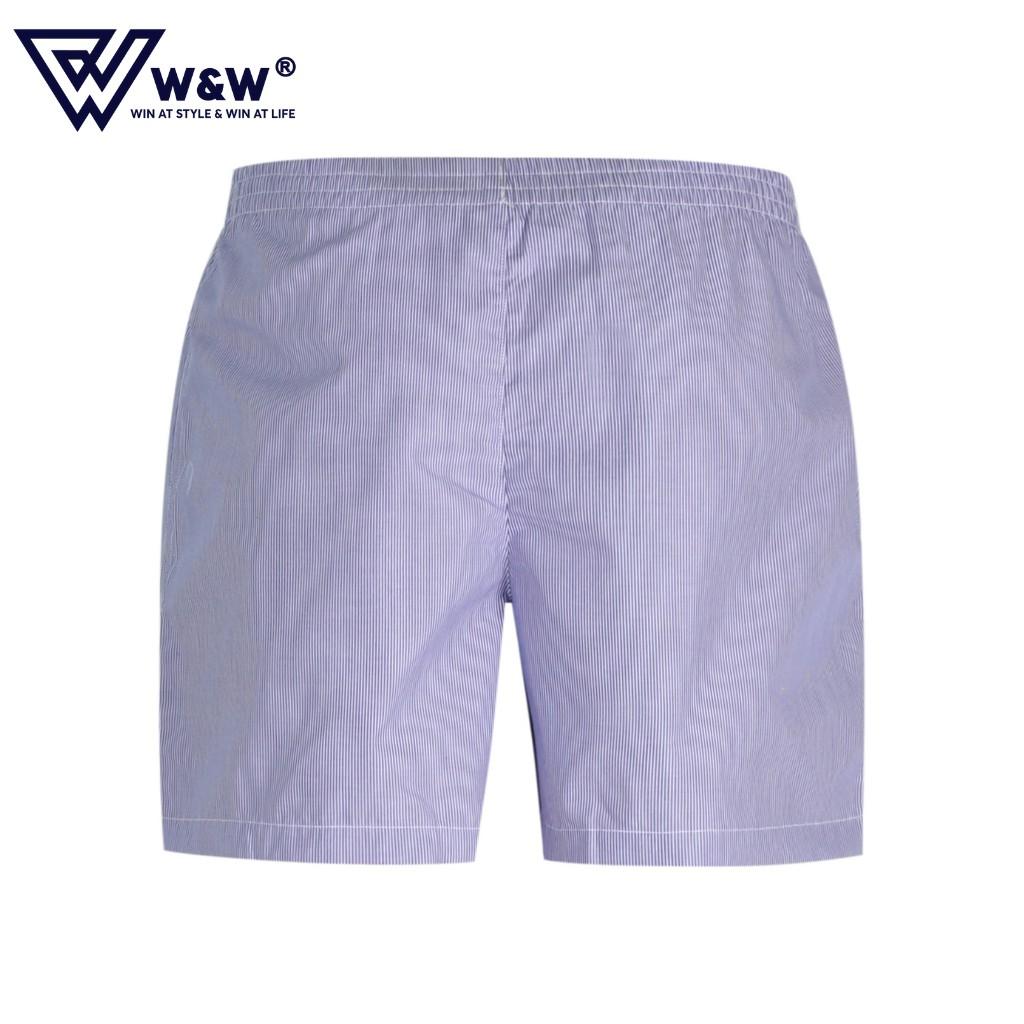 Quần Short Nam WW Dáng Regular Fit Cạp Chun Chất Cotton Mềm Mịn Bền Màu Thấm Mồ Hôi WSH17