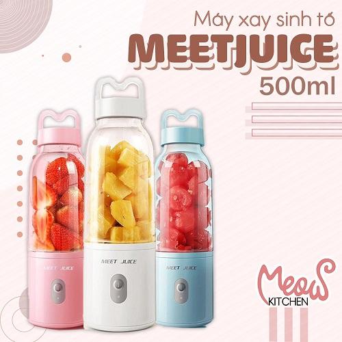 Máy Xay Sinh Tố Hoa Quả Trái Cây Mini Cầm Tay Meet Juice 500ml Cao Cấp