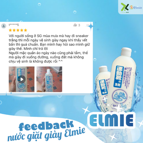 Nước giặt giày thể thao Elmie - 500ml