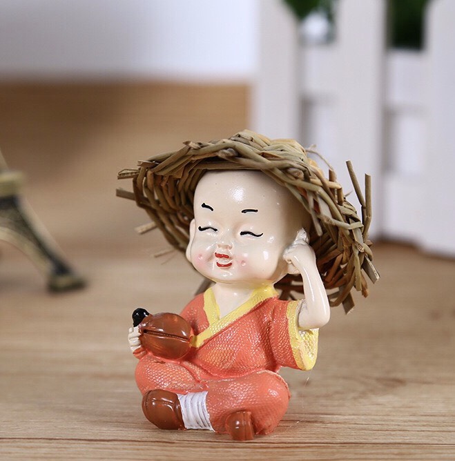 Bộ tượng 4 chú tiểu đội nón rơm - Phật Duyên Shop