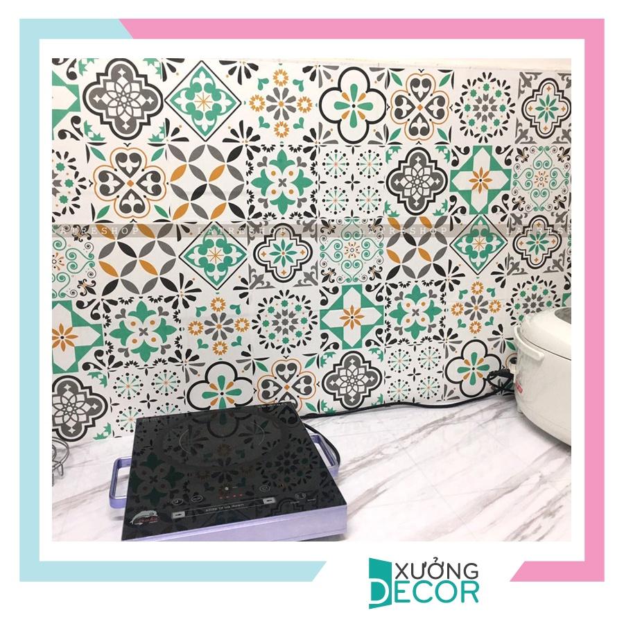 Decal dán kính bếp tường dán nhà tắm decor chịu nhiệt dễ lau chùi đề can loại 1 - Mint Khổ 45x60cm 0030