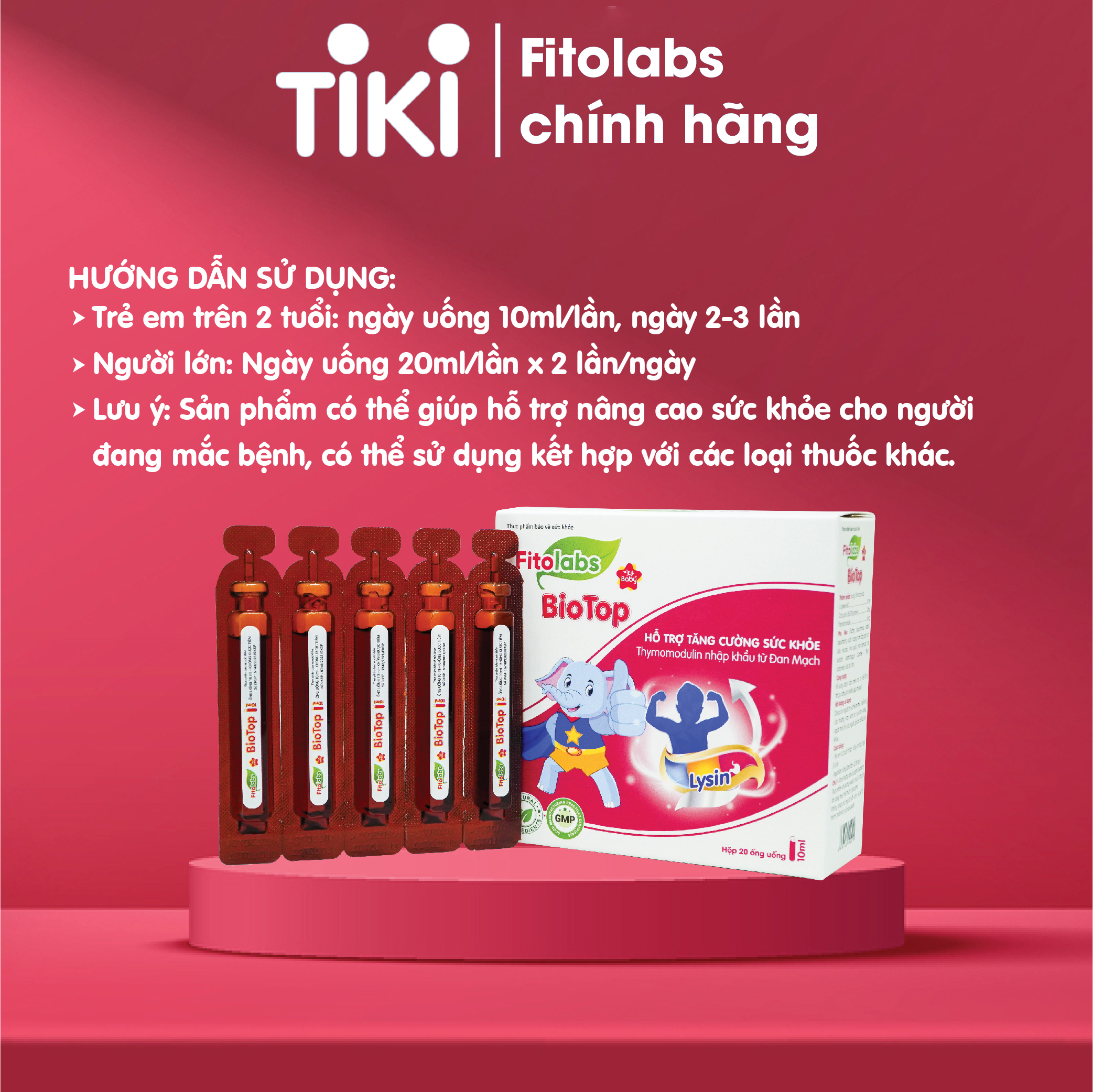 Siro dạng ống uống Fitolabs Biotop giúp bé ăn ngon, hấp thu tốt, tăng sức đề kháng