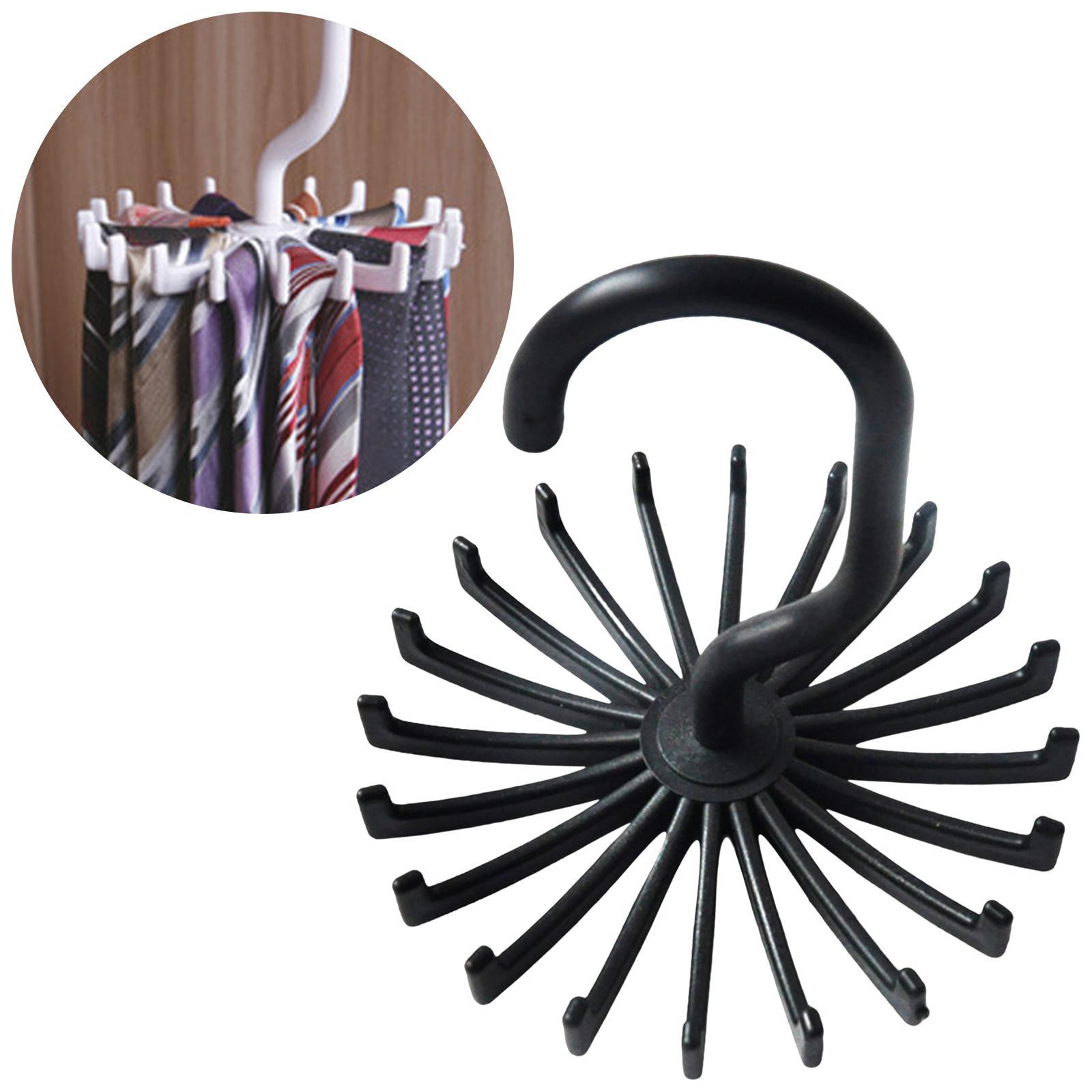 2X Tie Belt Rack Bar Hanger Holder Hook Closet Organizer Storage Rotating