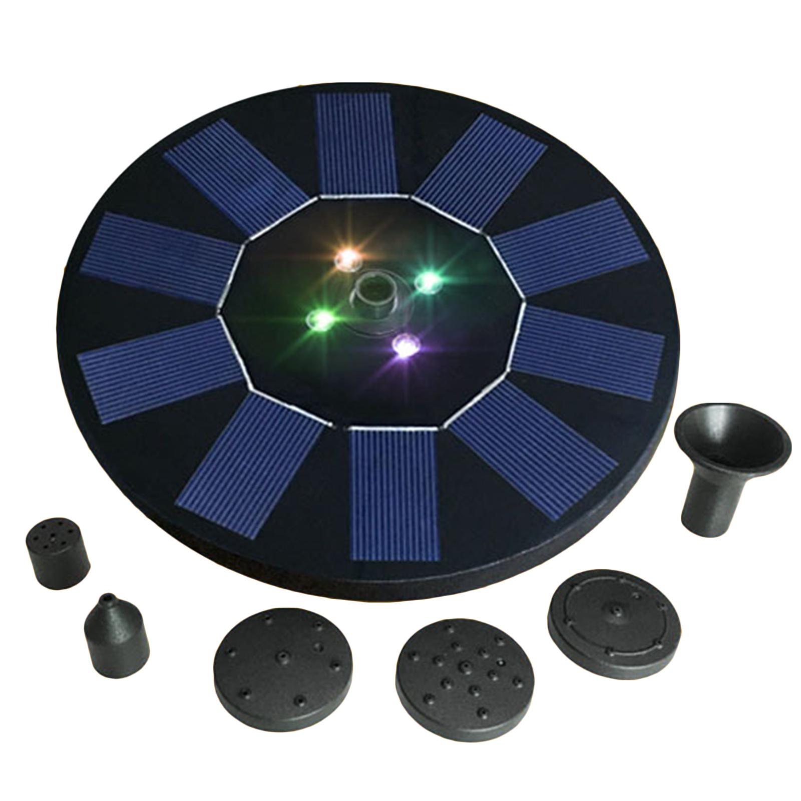 Solar Floating Fountain Pump LED Lights for Garden Pond Patio Lawn 1.4W 3.7V