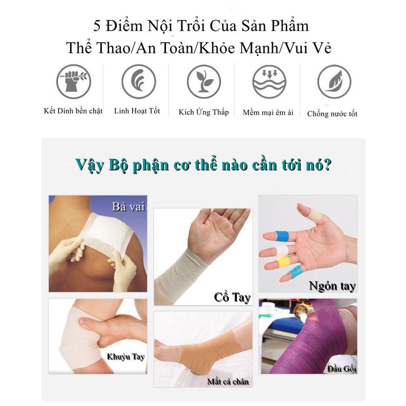 Freeship Băng cuốn thể thao KINESIOLOGY chống chấn thương bảo vệ cơ thể đầu gối khi tập Gym chống nước tiện dụng