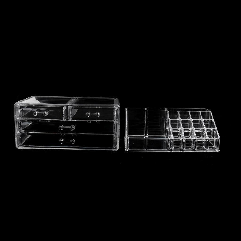 Clear Acrylic Cosmetic Storage Case Jewelry Storage Drawer Lipstick Holder