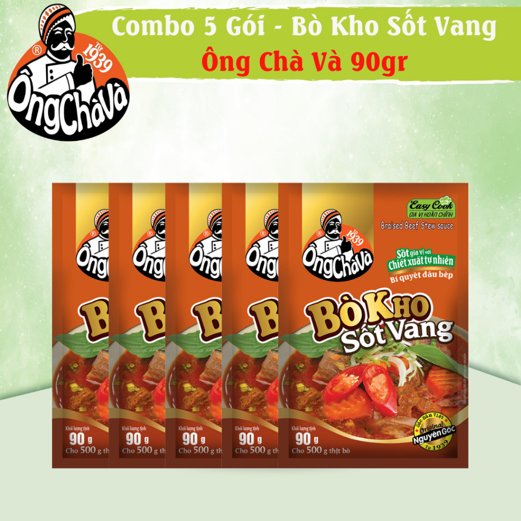 Combo 5 Gói Bò Kho Sốt Vang Ông Chà Và 90gr
