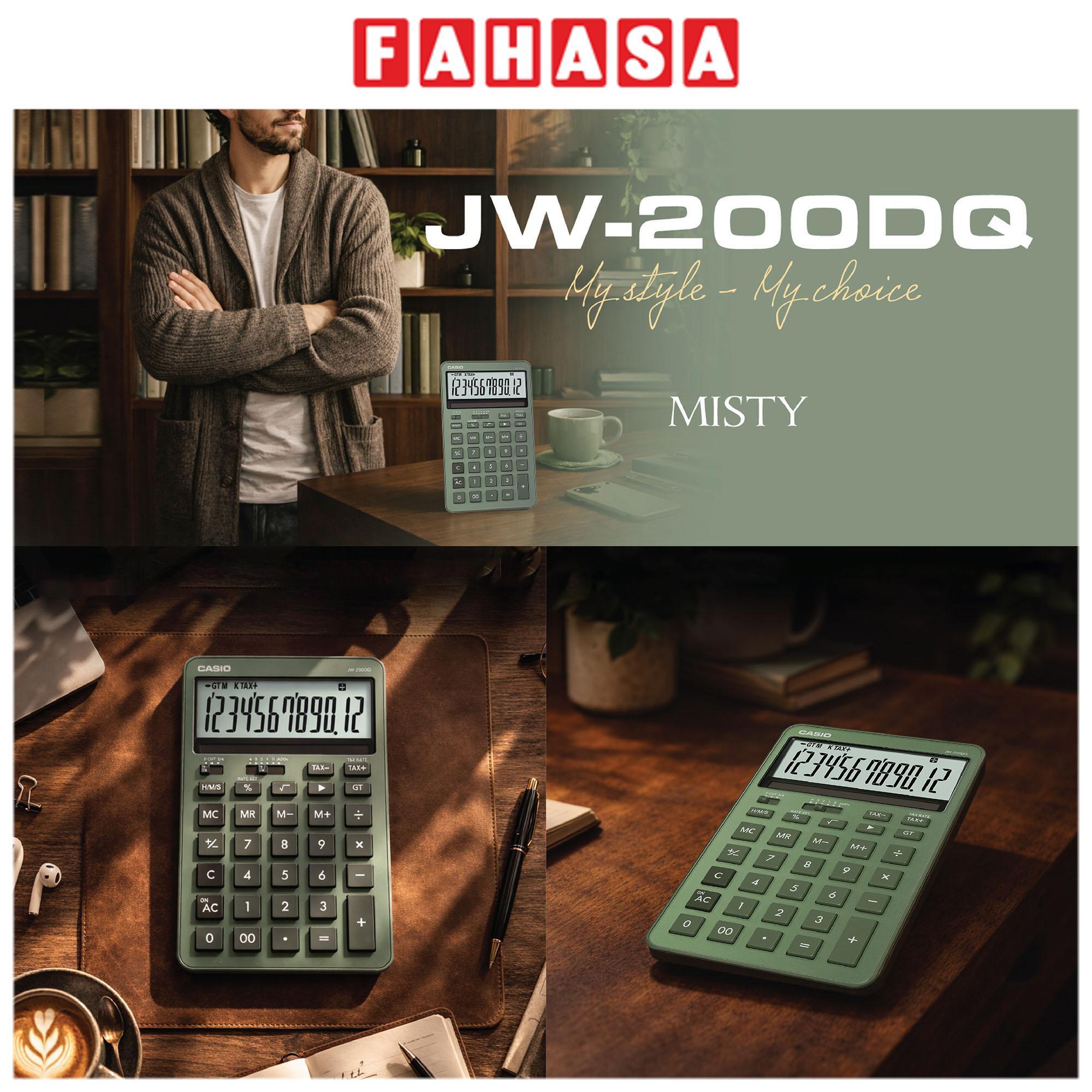 Máy Tính Văn Phòng Casio JW-200DQ-GN-W-DP - Màu Xanh Lá