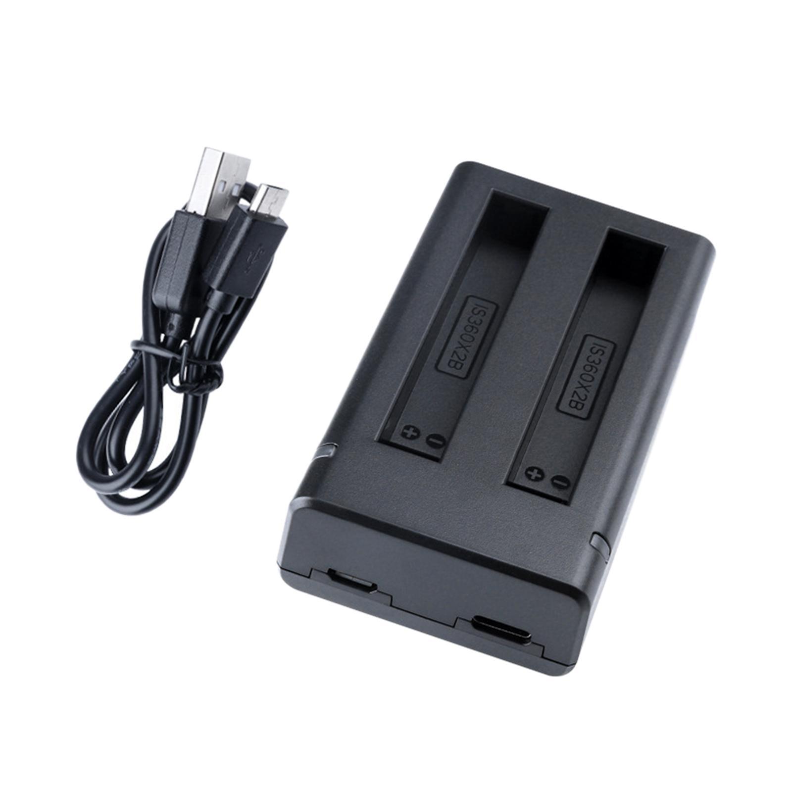 Compact Battery Charger 1x ABS with Cable Camera Battery Charger for Insta 360 One x2