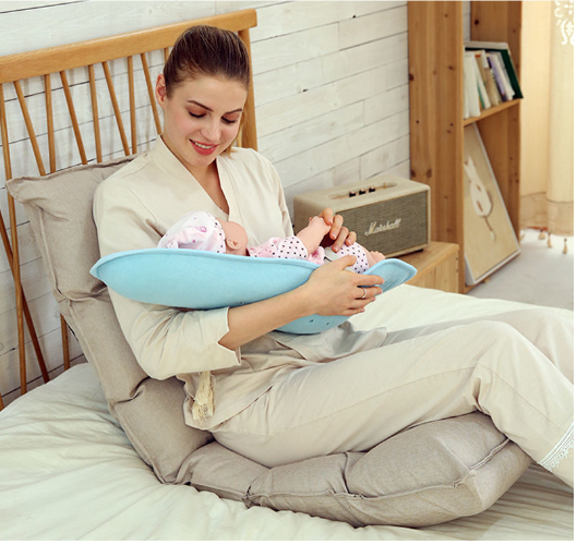 Gối Tựa Cho Bé Bú Kiêm Ru Ngủ 2in1 MAMA BABY (0-8 Tháng) - Tặng tấm lót cho bé