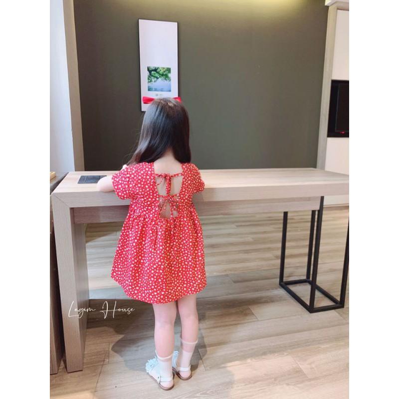 Váy Babydoll Buộc Dây Lưng Sau Cho Bé Gái- Lagim House