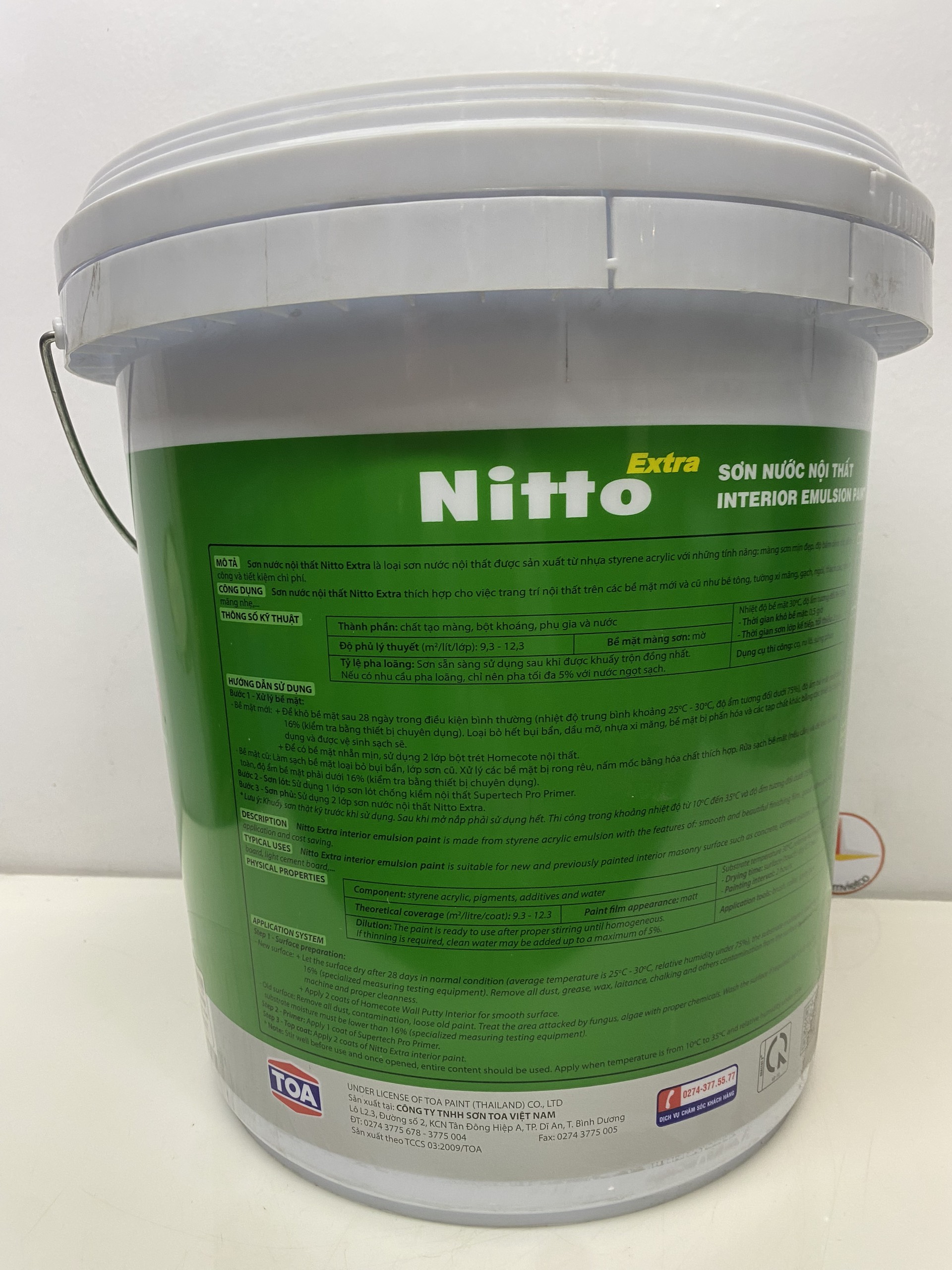 Sơn Nước Toa Nitto Extra nội thất màu xám 8323_17L