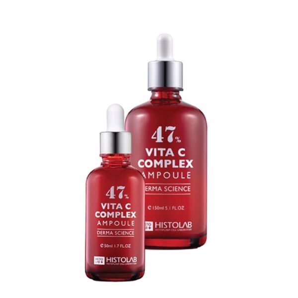 TINH CHẤT DƯỠNG TRẮNG, MỜ THÂM, SE LỖ CHÂN LÔNG 47% VITA C COMPLEX AMPOULE DERMA SCIENCE 50ML