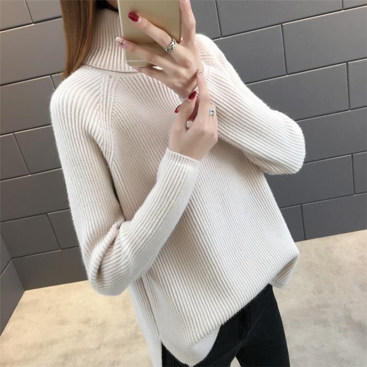 Áo len gần form rộng cổ lọ trẻ trung, chất len dày dặn ấm áp, thời trang phong cách Hàn