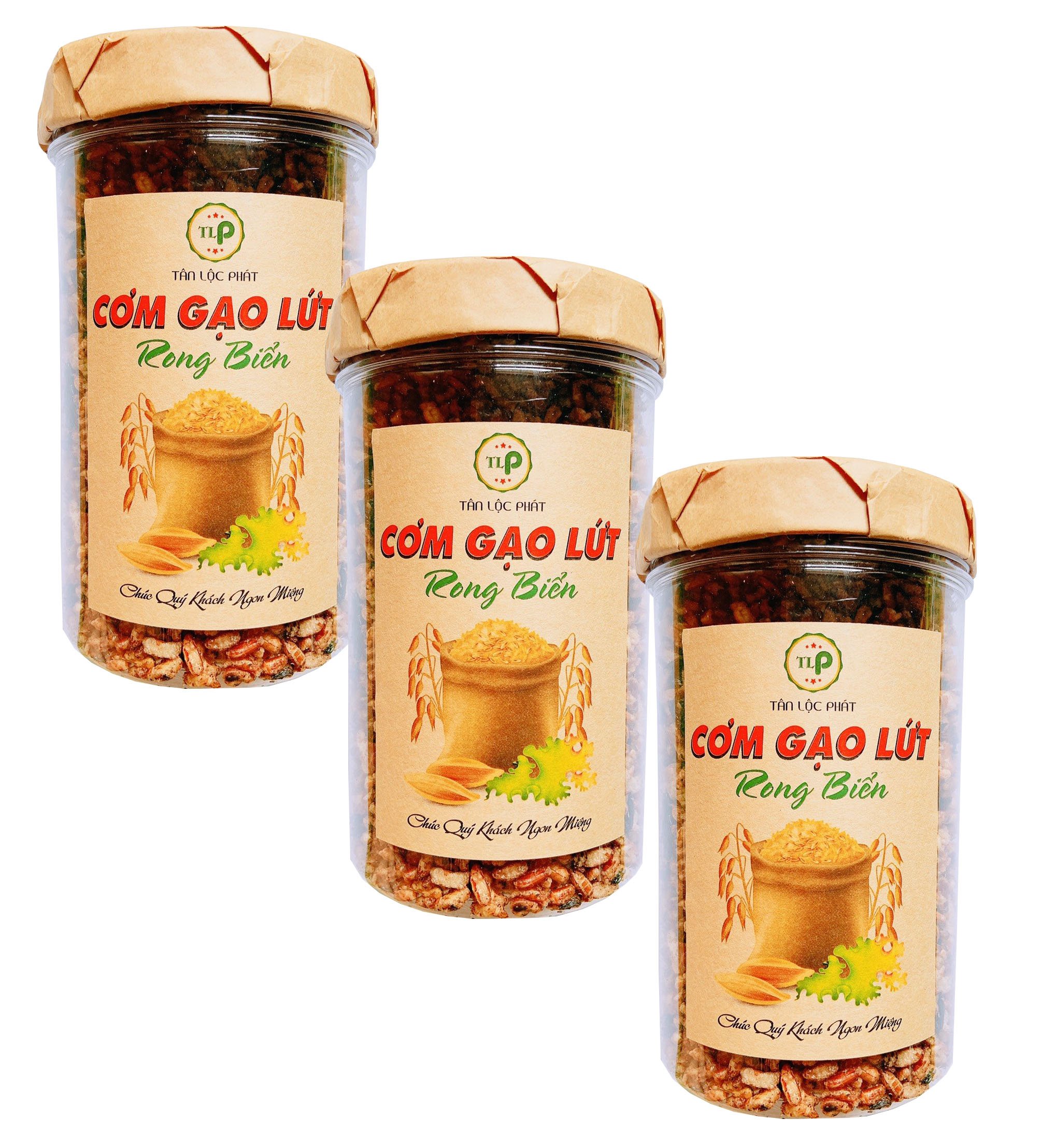 CƠM GẠO LỨT RONG BIỂN SẤY GIÒN TLP - 500G ĂN CHAY ĐƯỢC