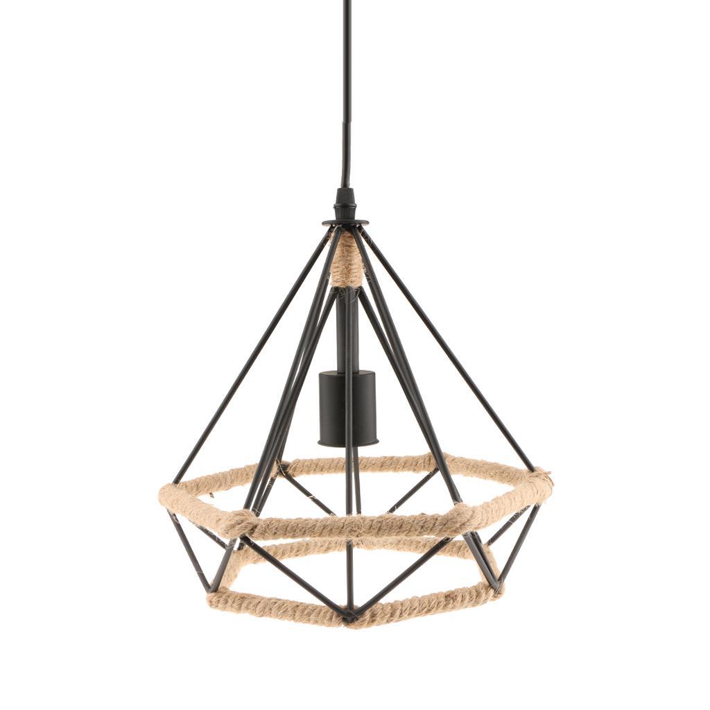 Vintage Black Metal Iron Ceiling Pendant Lampshade Hanging Chandelier Light