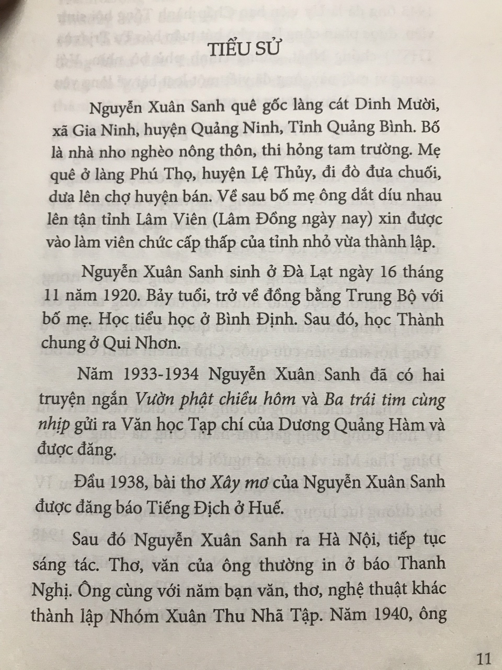 Thơ Nguyễn Xuân Sanh - Tuyển tập tác phẩm