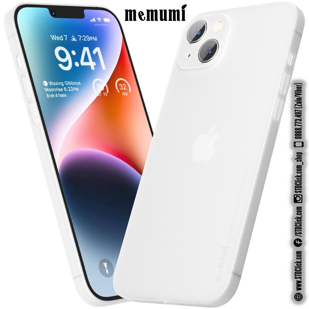ỐP LƯNG DÀNH CHO ĐIỆN THOẠI IPHONE 14 - 14 PLUS MEMUMI MỎNG LỤA